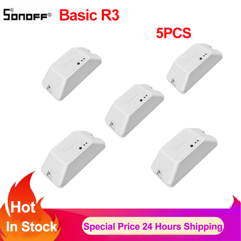 5PCS Sonoff BasicR3 Smart Wifi Switch Smart Home Remote Control Wireless DIY Timer Switch Via Ewelink APP Work with Alexa Google ► Photo 1/6