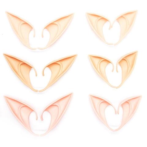 1Pair Halloween Latex Elf Ears High Simulation Soft Harmless False Ears Props Fairy Angel Dress Up Cosplay Hook Halloween Decor ► Photo 1/6