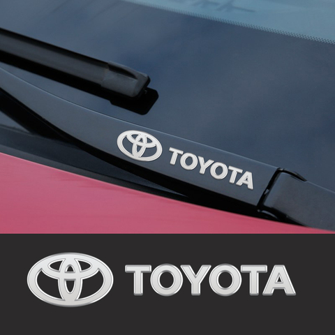 Metal emblem Auto Decor Decals Car Window Wiper Stickers For Toyota camry chr TRD corolla rav4 yaris prius Hybrid prado Hilux ► Photo 1/6