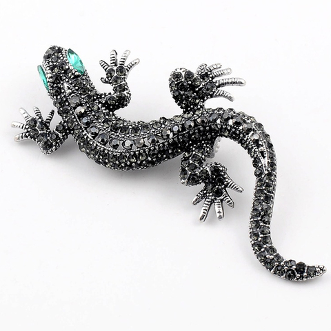 Cloth Pins Lizard Brooch For Women's Shirt Cute Gifts Fashion Jewelry Metal Cute Pin Set Enamel Rhinestone Jewelry Gecko ► Photo 1/6