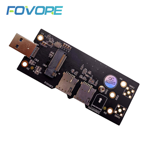 NGFF M.2 Key B to USB 3.0 Adapter Expansion Card with SIM 8pin Card Slot for WWAN/LTE 3G/4G/5G Module Support 3042/3052 M.2 SSD ► Photo 1/6