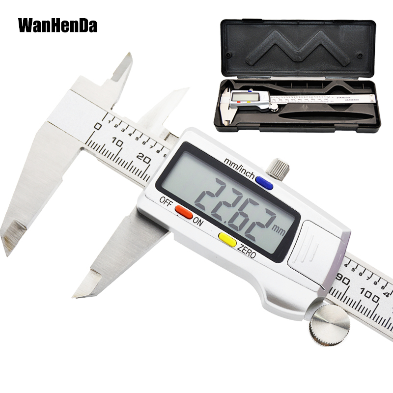 LCD Digital Display Vernier Caliper Stainless Steel Depth Caliper 150mm