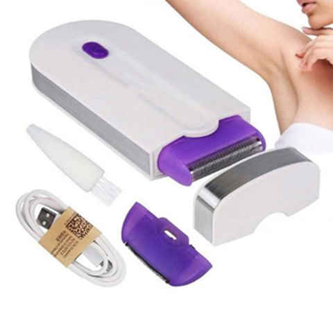 2 IN 1 USB Rechargeable Portable Laser Epilator Rotary Shaver Body Face Leg Bikini Depilator Women Hair Remover Tool 20#38 ► Photo 1/6