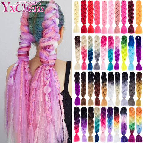 Hair Braid Synthetic Jumbo False Braid Pre Stretched Afro Wholesale Ombre Braiding Hair Extensions  Color Dreadlocks Kanekalon ► Photo 1/6