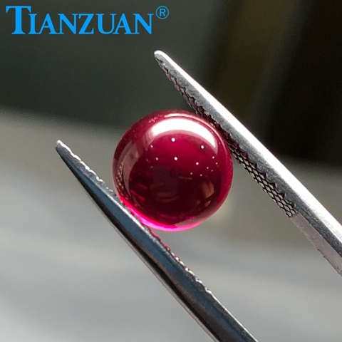 red color  ball sphere shape cabochon lab created ruby  stone beads loose stone without hole ► Photo 1/4