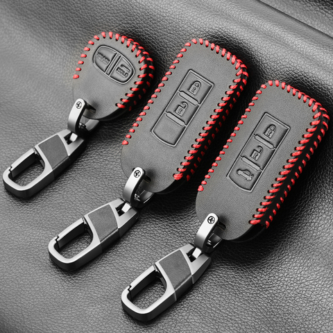 Leather car key case cover set fob for MITSUBISHI OUTLANDER Lancer EX ASX colt Grandis Pajero sport Remote key protection ► Photo 1/5