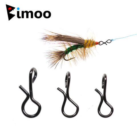 Bimoo 50pcs/bag Fly Fishing Snap Quick Change Black Color High Carbon Steel Connect Snap for Flies Hook & Lures Fishing Gear ► Photo 1/6