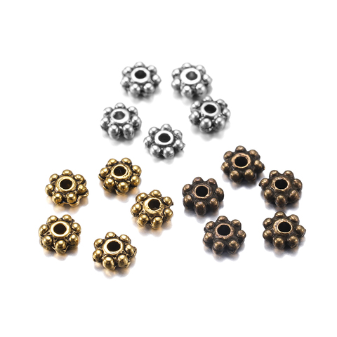 200pcs/lot Antique Gold End Metal Bead Wheel Charm Loose Spacer Beads For DIY Jewelry Making Bracelet Findings Supplies ► Photo 1/6