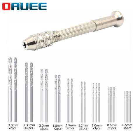 Twist Drill Bit Set Mini Straight Shank HSS Screw Thread Tap Drill Bits Perforated Woodworking Hand Twist Drill 0.5-3.0mm ► Photo 1/6