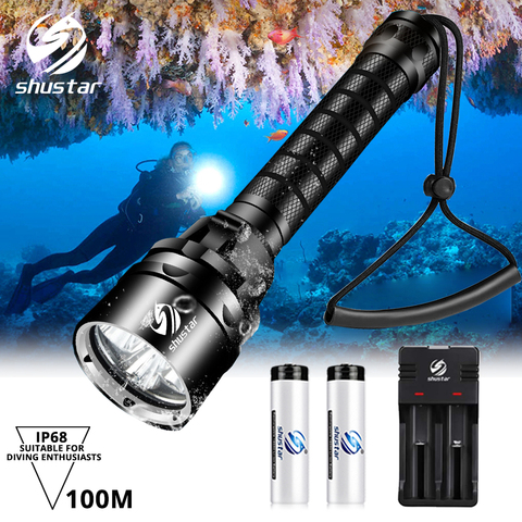 IP68 Powerful Diving Flashlight Highest Waterproof Professional diving light With anti-skid Rope Use 5 x super bright lamp beads ► Photo 1/6