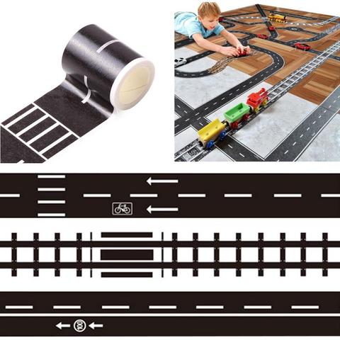48mmX5m Railway Road Paper Washi Tape Wide Creative Traffic Road Track Scene Adhesive Masking Tape Road For Kids Toy Car Play ► Photo 1/6