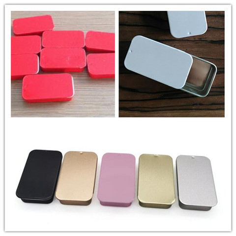 Lot of 20pcs 0.5oz Sliding Rectangular Tins Body Salve Lip Balm Box 15ml~17ml Jar  Cosmetic Container Candy Gift Pots Slide Top ► Photo 1/2