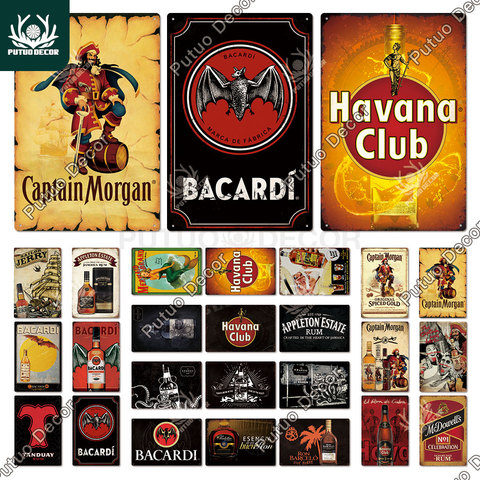 Putuo Decor Rum Brand Vintage Metal Signs Tin Signs Captain Morgan Funny Poster Decor for Bar Pub Club Man Cave Wall Decoration ► Photo 1/6