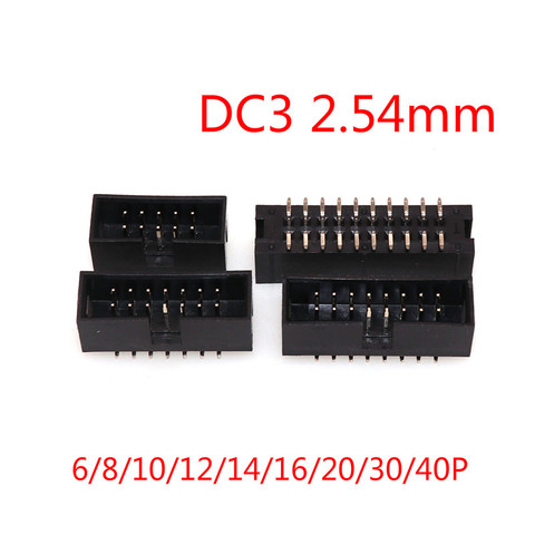 10PCS DC3-6/8/10/12/14/16/20/30/40P 2.54MM SMD Horn Block Connector 2.54MM Pitch SMT Male Socket Idc Box Headers ► Photo 1/4