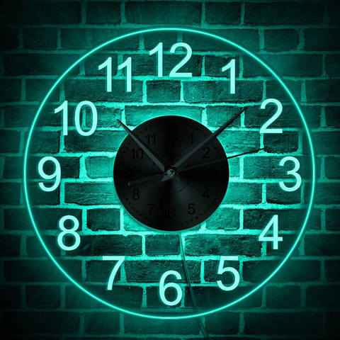 Arabic Numerals LED Illuminated Wall Clock Vintage Decorative Acrylic Round Wall Hanging Watch Home Decor Night Light Horologe ► Photo 1/6