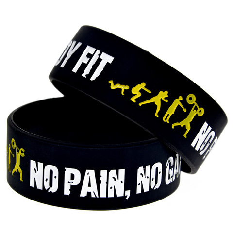 New Design Punk Everybody Fit NO PAIN NO GAIN Silicone Bracelet For Men Fashion Outdoor Basketball Wristband Friendship Gift ► Photo 1/6