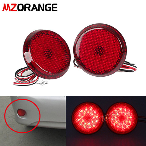 2Pcs Car LED Tail Rear Bumper Reflector Lights Round Brake Stop Light Warning Lamp /For Qashqai/For Trail/For Corolla 2009 ► Photo 1/6