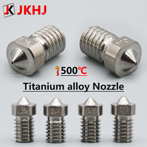 3D Printer Nozzle E3D V6 Hotend Parts Titanium alloy Nozzle Extruder High hardness metal Nozzle M6 Thread 0.3/0.4/0.6/0.8 1.75mm ► Photo 1/6