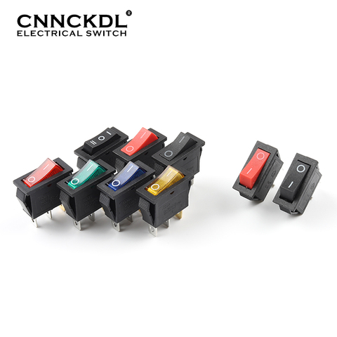 5 pcs/lot KCD3 With Light Power Switch 10A 250V AC 15A 125V AC 2/3 Pin SPDT KCD3 ON-OFF-ON 2/3 Position Boat Rocker Switch ► Photo 1/6