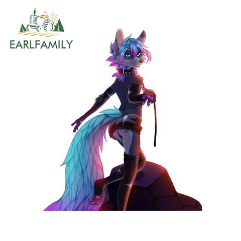 EARLFAMILY 13cm x 11.3cm for Fox Furry Car Stickers Refrigerator Air Conditioner Decal Bumper Waterproof Window JDM Assessoires ► Photo 1/6