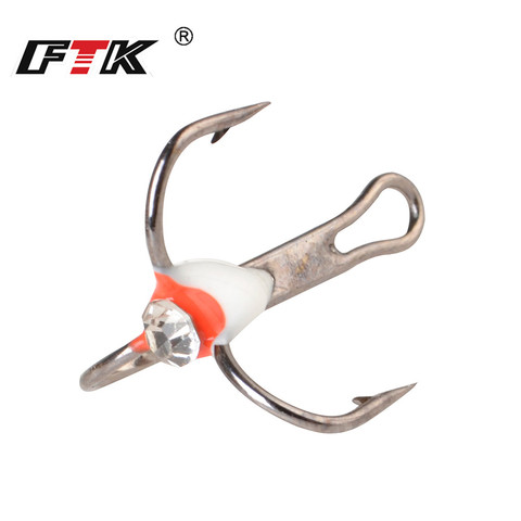 FTK Winter Ice Fishing Set Size 6#/8#/10#12# Triple Fishing Sharp Hook   High Carbon Steel for Bass pike lure Fishing hook ► Photo 1/6