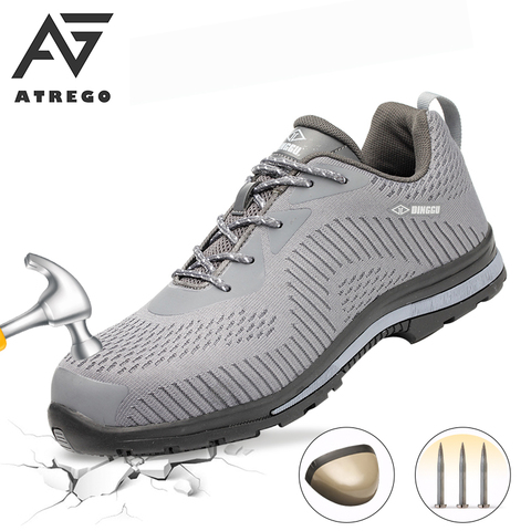 Atrego Women Men Breathable Work Boots Steel Toe Anti Smash Puncture Proof Lightweight Bulletproof Safety Shoes Outdoor ► Photo 1/6