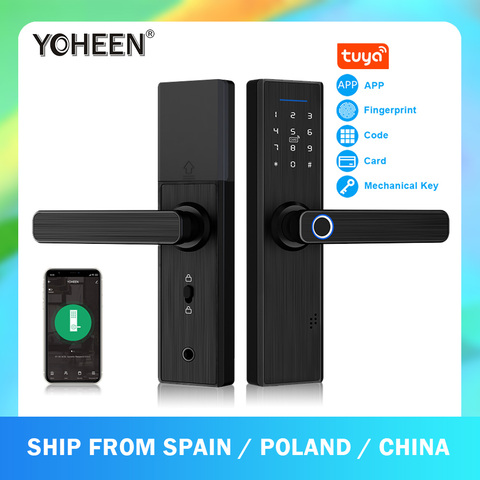 YOHEEN Wifi Electronic Smart Door Lock With Tuya App, Security Biometric Fingerprint Lock Password RFID Card ► Photo 1/6