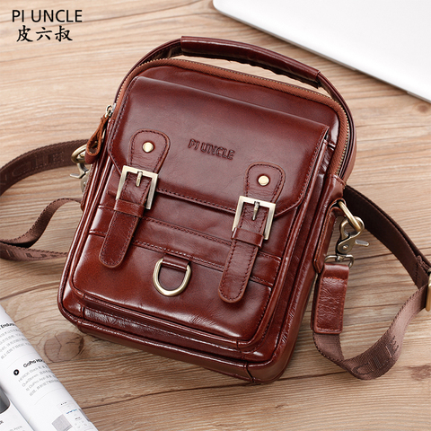 High Quality Genuine Leather Male Handbags Messenger Shoulder Bag For Men Crossbody Flap Zipper Single Retro Casual Real Cowhide ► Photo 1/6