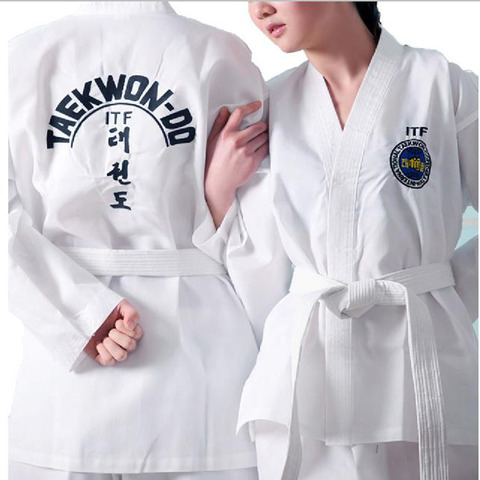 Professiona ITF Approve White Uniform Taekwondo Student Doboks Suit Kimono Martial Arts Taekwondo Clothes Long Sleeve Fitness Gi ► Photo 1/6