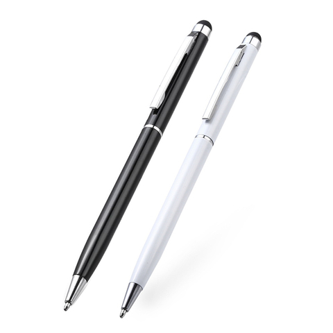 1 PC 2in1 Capacitive Touch Screen Stylus &  Ballpoint Pen For Mobile Phone Black Material Escolar for school ► Photo 1/6