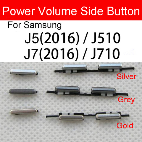 1 Set(2pcs) Side Key Power and Volume Buttons For Samsung Galaxy J5 (2016) J510 J510F J5108 / J7 (2016) J710 J710F J7108 Parts ► Photo 1/1