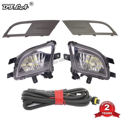 LED Fog Light For VW Jetta MK6 2015 2016 2017 2022 Car Front Bumper LED Fog Light Fog Lamp + Wire + Fog Light Grille Cover Kit ► Photo 1/6