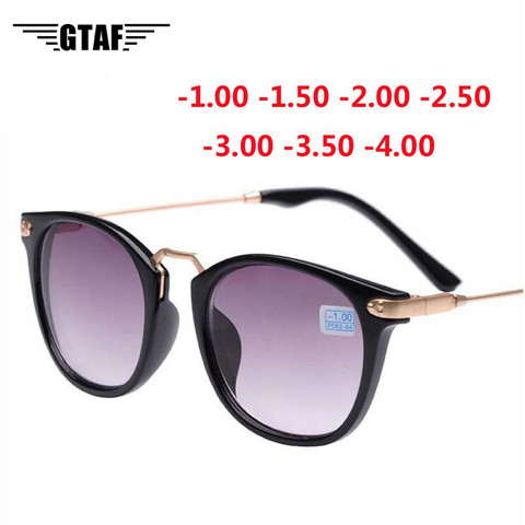 -1 -1.5 -2.0 -2.5 -3.0 -3.5 -4.0 New Myopia Reading Sunglasses Refractive Focus Fashion Degree Degree Gray Leg Metal Sunglasses ► Photo 1/5