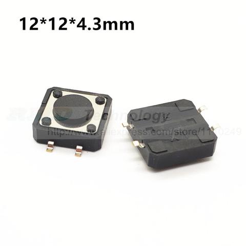 100pcs/lot Tactile Push Button Switch Momentary Tact 12x12x4.3mm SMD 4pin Free shipping ► Photo 1/2