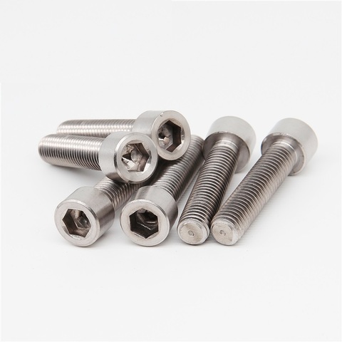 10pcs/lot M8 M10 DIN912 Pure Titanium hex socket cap screw with knurling no crack Ti bolt ► Photo 1/2