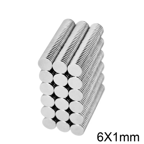 60~2000pcs 6x1 mm Thin Neodymium Strong Magnets 6mm x 1mm Permanent Small Round Magnet 6x1mm Powerful Magnetic Magnet 6*1 mm N35 ► Photo 1/6