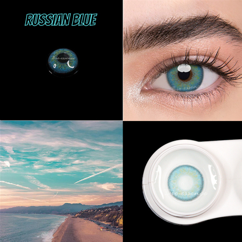 2pcs(1 Pair) Color Contact Lenses Blue Beauty Pupil Contacts Lens For Eyes Makeup Brown Gray Colour No Myopia Non prescription ► Photo 1/6