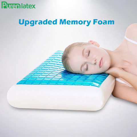 PurenLatex 60*40*12 Silicone Gel Memory Foam Summer Cool Pillow Spondylosis and Eczema Prevented For Cervical Vertebra Healing ► Photo 1/6