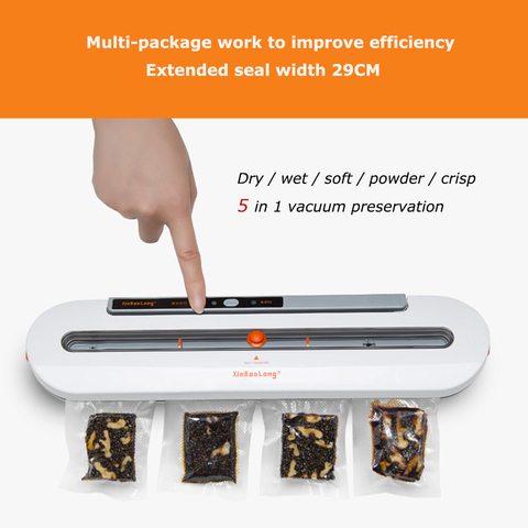 Vacuum Food Sealing Automatic Sealing Machine Commercial Household Xinbaolong Electric Vacuum Sealer Packaging Machine QH 02 ► Photo 1/6