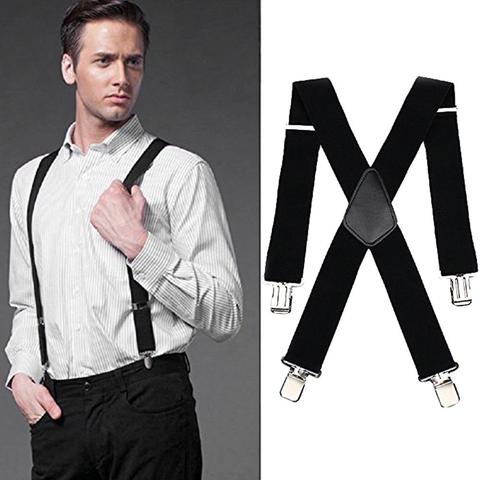 50mm Wide Men X-Back X Shape Heavy Duty Trousers Brace Suspenders With Clips Adjustable Strap Clip for ladies skirts Men Pants ► Photo 1/6