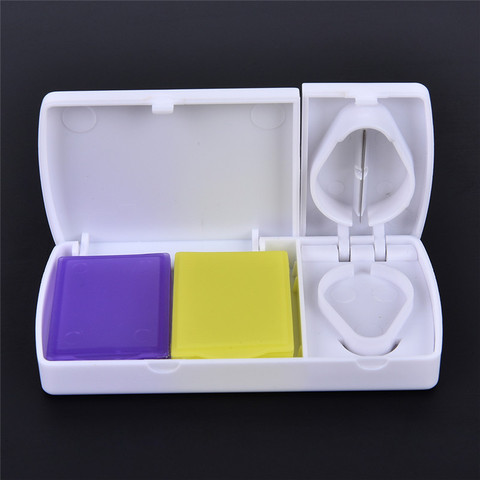 2Styles Portable Rectangular Cut Medicine Cutting Knife Storage Cutter Pill Case Pill Segmentation Break Off Pill Container ► Photo 1/6