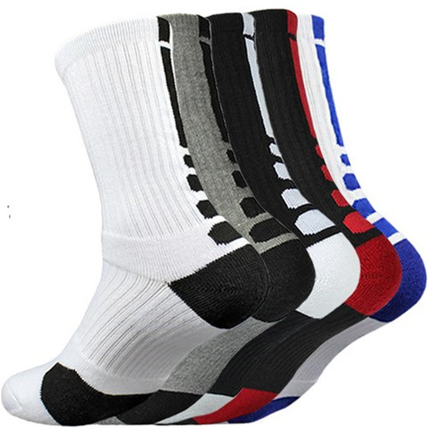 5 Pairs Men Sports Socks With Damping Terry Basketball Cycling Running Hiking Tennis Sock Set Ski Women Cotton EU 39-45 ► Photo 1/6