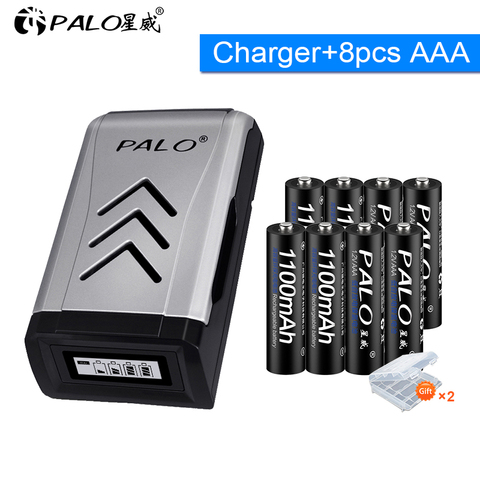 PALO 1100mAh NI-MH 1.2V AAA battery AAA rechargeable battery aaa batteries for camera Microphone toy car and AA battery charger ► Photo 1/6