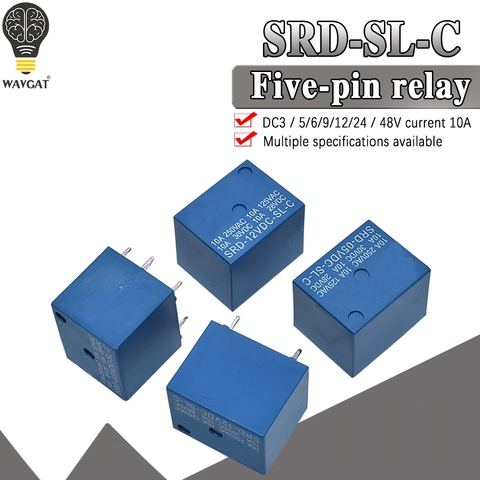 SONGLE Power Relay SRD-12VDC-SL-C SRD-03V 05V 09V 12V 24VDC-SL-A -SL-C 5V DC SRD-05VDC-SL-C 5Pin ► Photo 1/6
