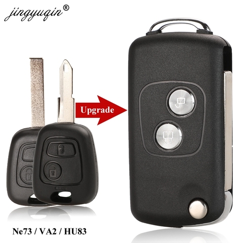jingyuqin 2 BTN Modified Flip Remote Car key Shell for Citroen C1 C2 C3 C4 Picasso Xsara Peugeot 206 306 307 107 207 407 Partner ► Photo 1/5