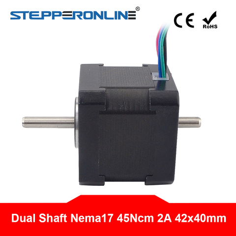 Dual Shaft 4-lead Nema 17 Stepper Motor 42 Motor 40mm 45Ncm(63.74oz.in) 2A Step Motor for CNC XYZ/3D Printer ► Photo 1/4