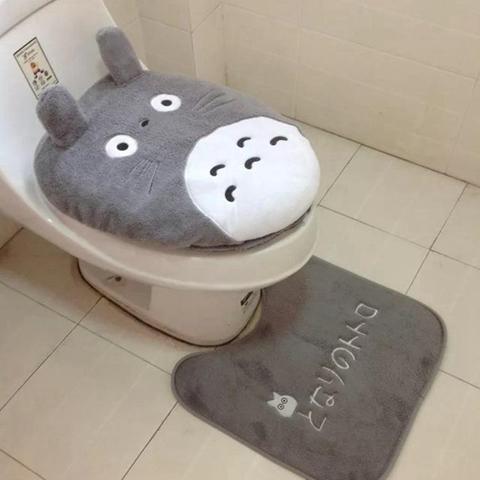 27  3 pcs/set Cartoon Design Toilet Seat Cover Sets Totoro Bathroom Toilet Lid Cover Mat Closestool Rug ► Photo 1/6