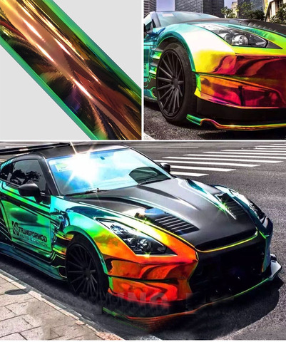 Green Color Change Chameleon Car Stickers Glossy DIY Car Interior Sticker Films Vinyl Car Wrap Sticker Sheet Motorcycle Stickers ► Photo 1/6