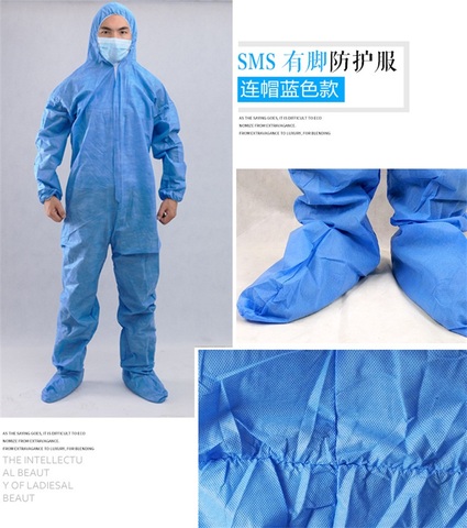 Disposable Protective Safety Anti bacterial Plastic Closures Isolation Coverall Suit Protection Clothing Dust-proof Coveralls ► Photo 1/6
