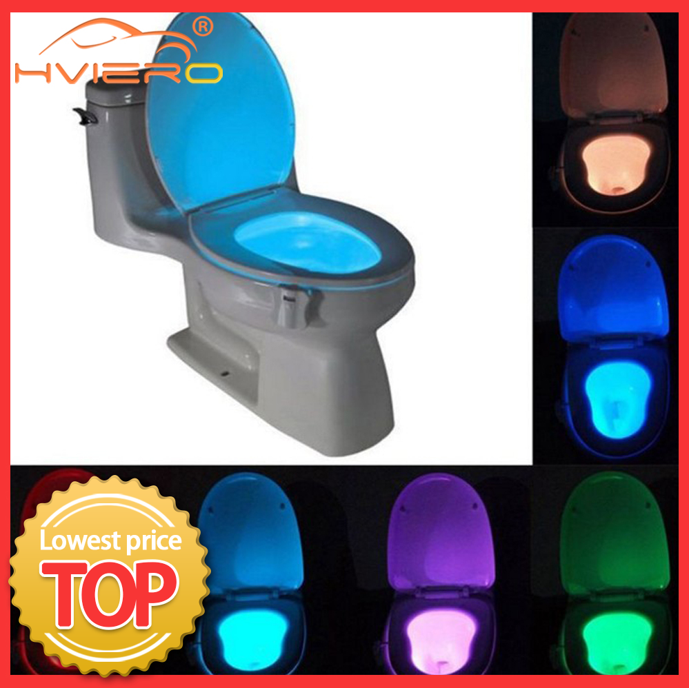 1pcs Bowl Bathroom Toilet Night LED 8 Color Lamp Sensor Motion Activated Lights 